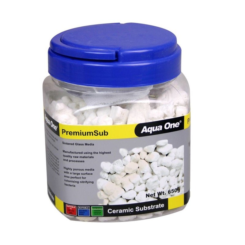 Aqua One PremiumSub Ceramic Biological Media 650g - High Performance Filter Media for Aquariums, Fish Tanks & Pond Filtration Systems - Improves Water Quality & Supports Beneficial Bacteria Growth