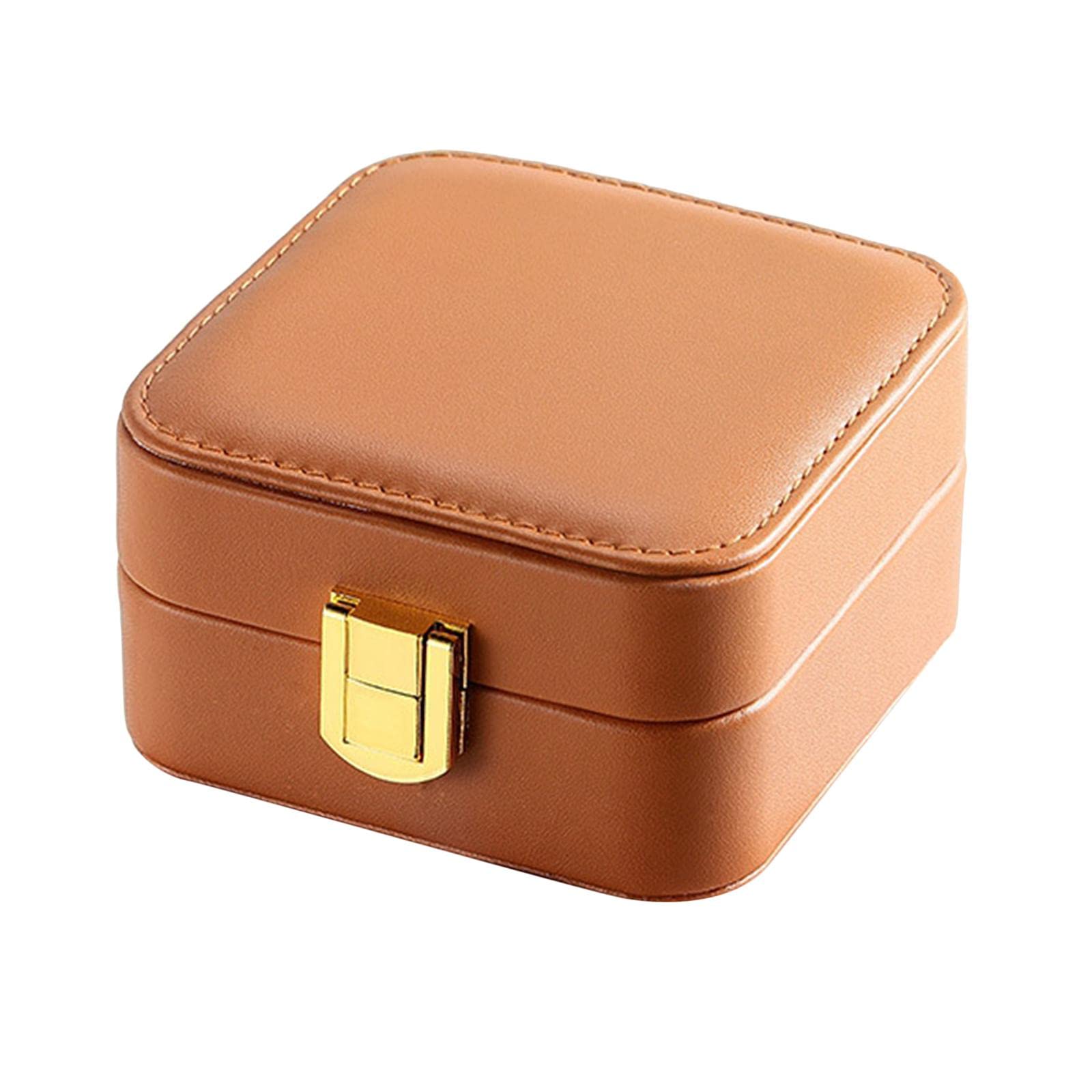 YIJU PU Leather Jewelry Organizer Box - Compact Travel Jewelry Case for Rings, Earrings, Necklaces & Bracelets - Perfect Gift for Women & Girls - Ideal for Travel, Home Storage & Gift Giving