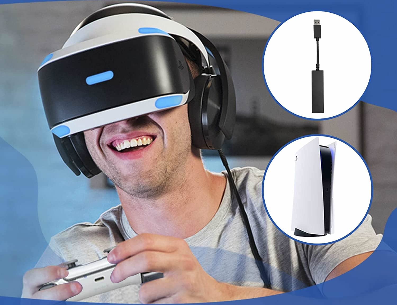 BEYEE PS4 to PS5 VR Camera Adapter - Compatible with PSVR on PS5 | Seamless Virtual Reality Gaming Experience for PlayStation 5 & PS4 | Perfect for Immersive VR Gaming, Streaming & Social Play
