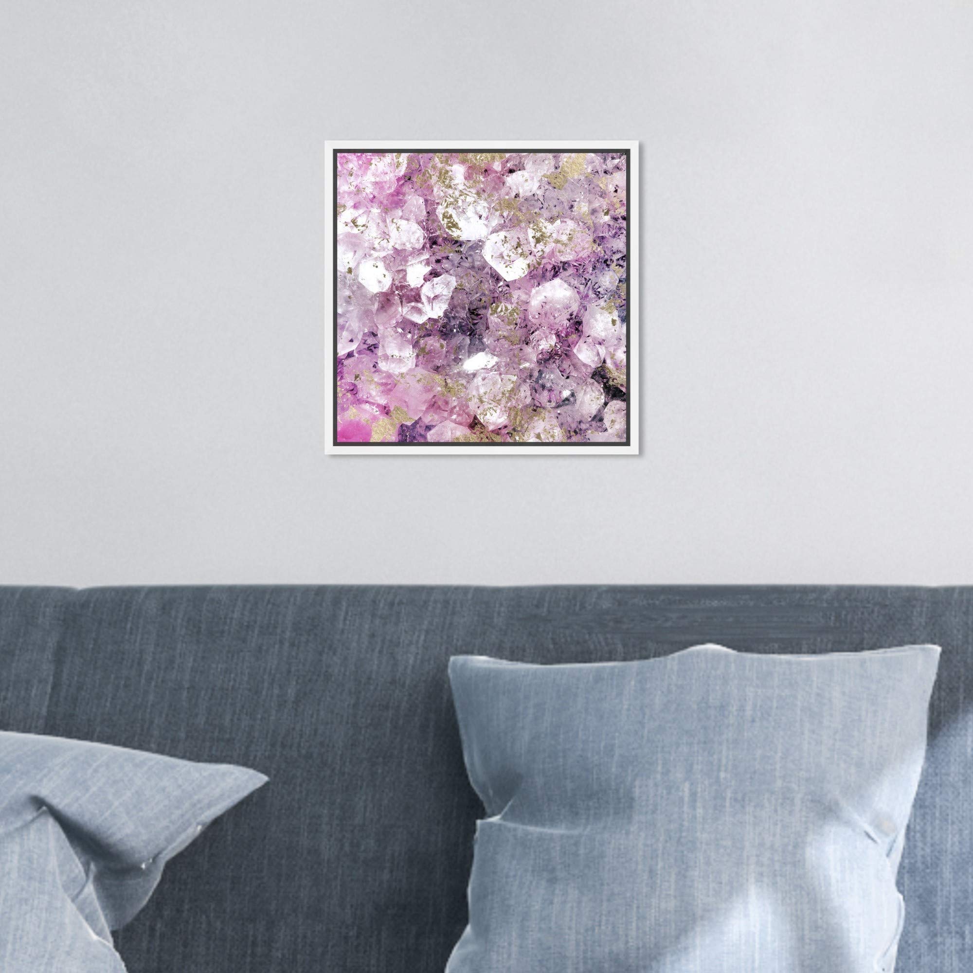 Oliver Gal Abstract Framed Wall Art - 12x12 Inch Purple & Gold Crystal Canvas Print for Romantic Home Decor | Perfect for Living Room, Bedroom & Office