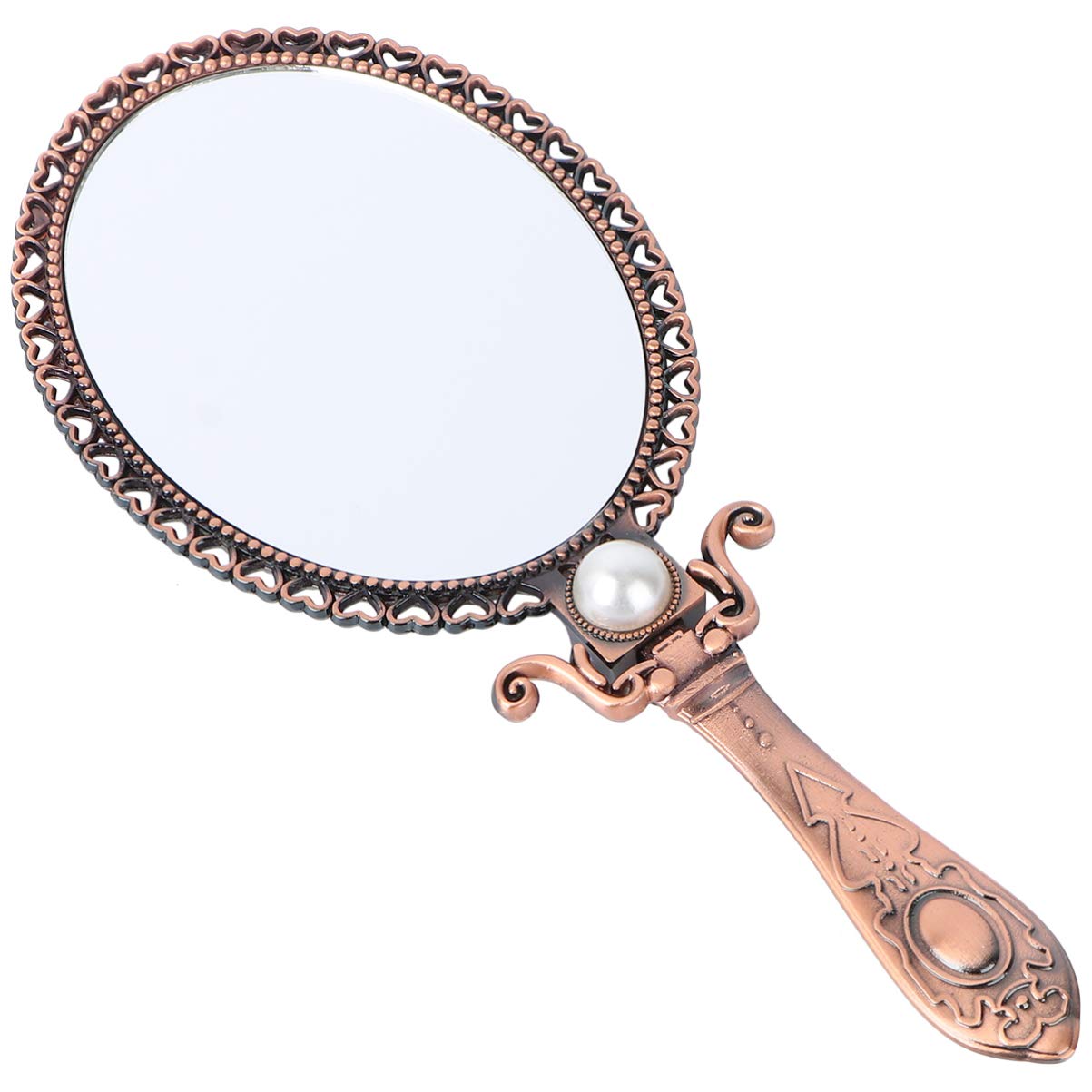 FOMIYES Vintage LED Travel Makeup Mirror - Portable Handheld Cosmetic Mirror with Light, Retro Vanity Mirror for Women, Perfect for Business Trips, Daily Dressing & Travel (Ideal for Home, Hotel & On-the-Go Makeup)
