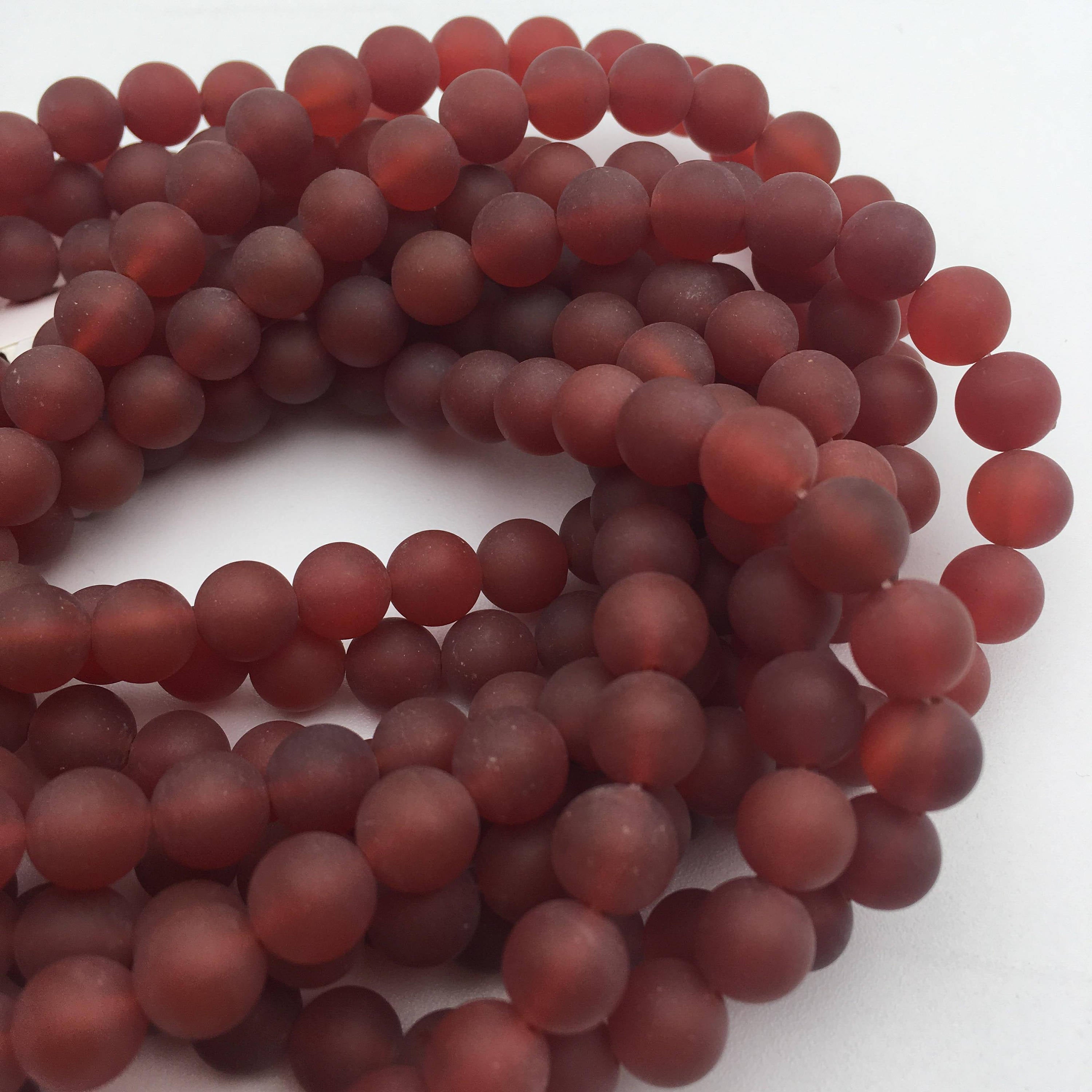 Premium Dark Carnelian Matte Round Beads - 6mm, 8mm, 10mm, 15.5 Inch Strands for Jewelry Making, DIY Crafts, and Healing Crystal Bracelets - Perfect for Beaders, Crafters & Spiritual Practitioners
