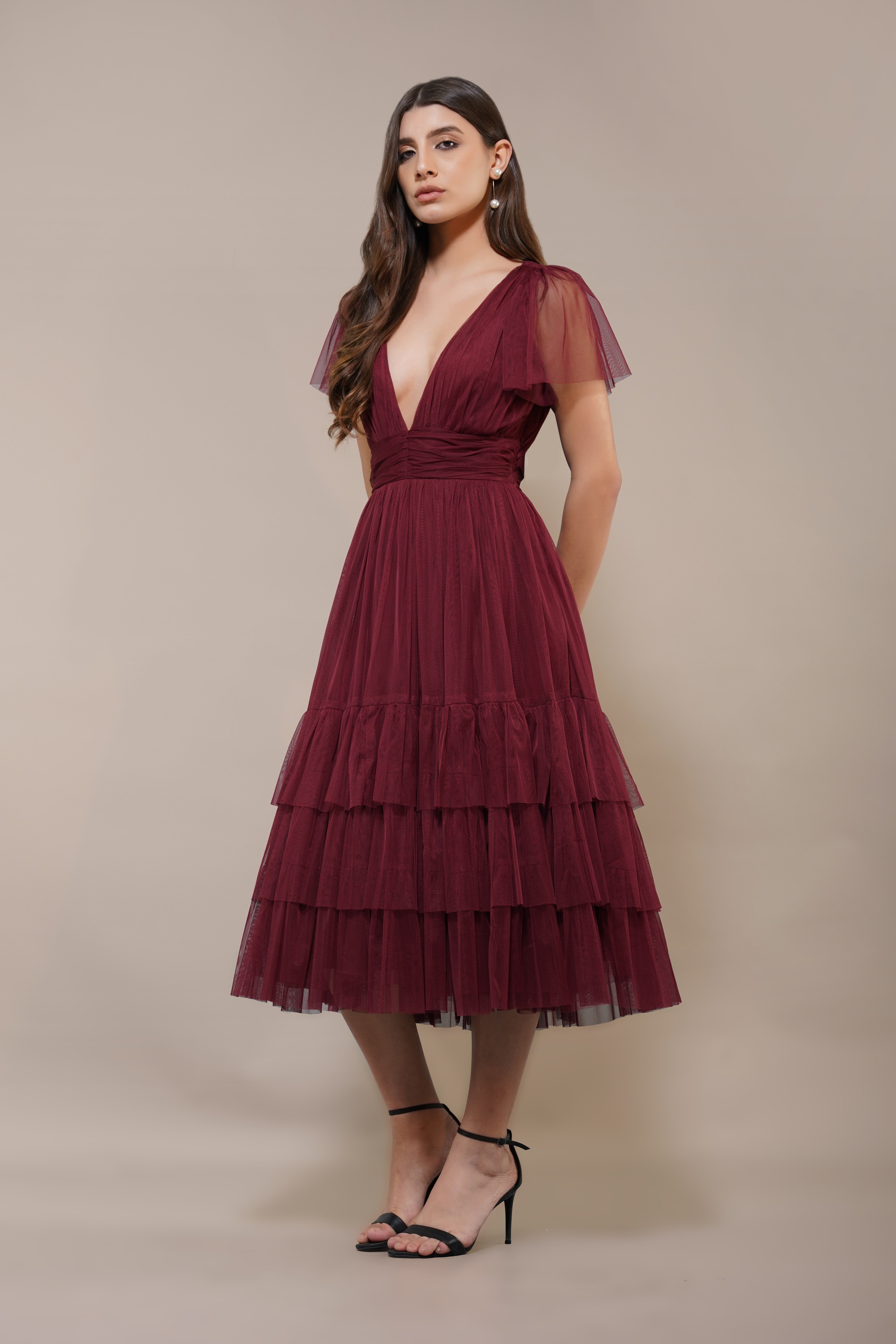 Elegant Madison Burgundy Bridesmaid Dress - A-Line Floor-Length Formal Gown for Weddings, Prom & Special Occasions