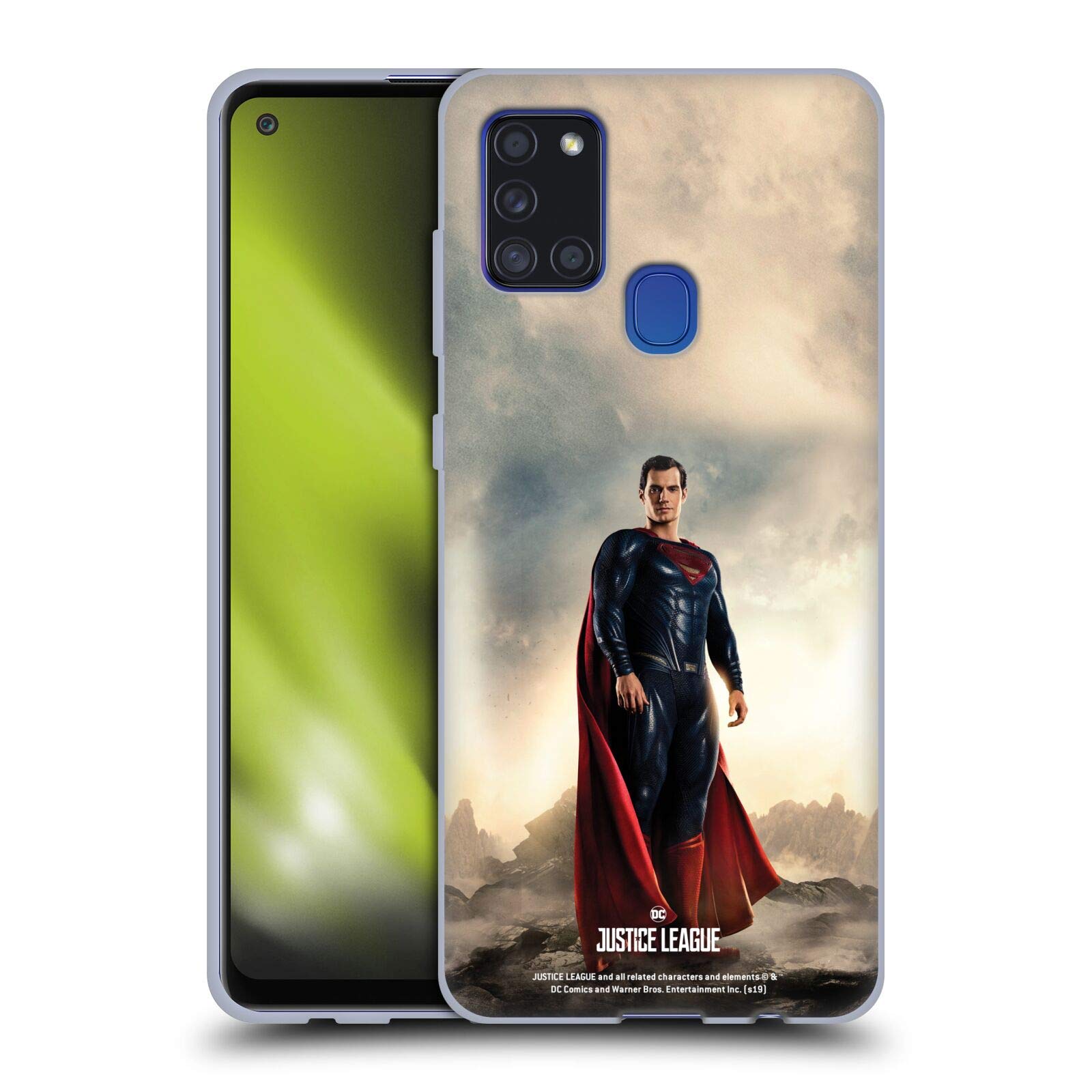 Justice League Movie Superman Soft Gel Case for Samsung Galaxy A21s (2020) - Officially Licensed Durable Phone Cover by Head Case Designs, Perfect for Daily Protection & DC Fans