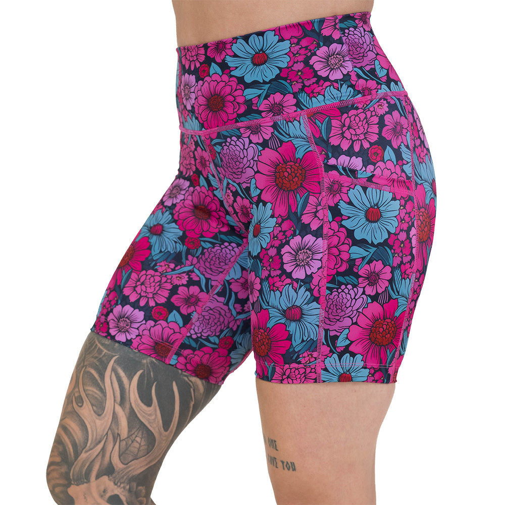 Women's Floral Print Shorts | Full Blossom Design | Comfortable Summer Casual Shorts for Beach, Vacation & Everyday Wear