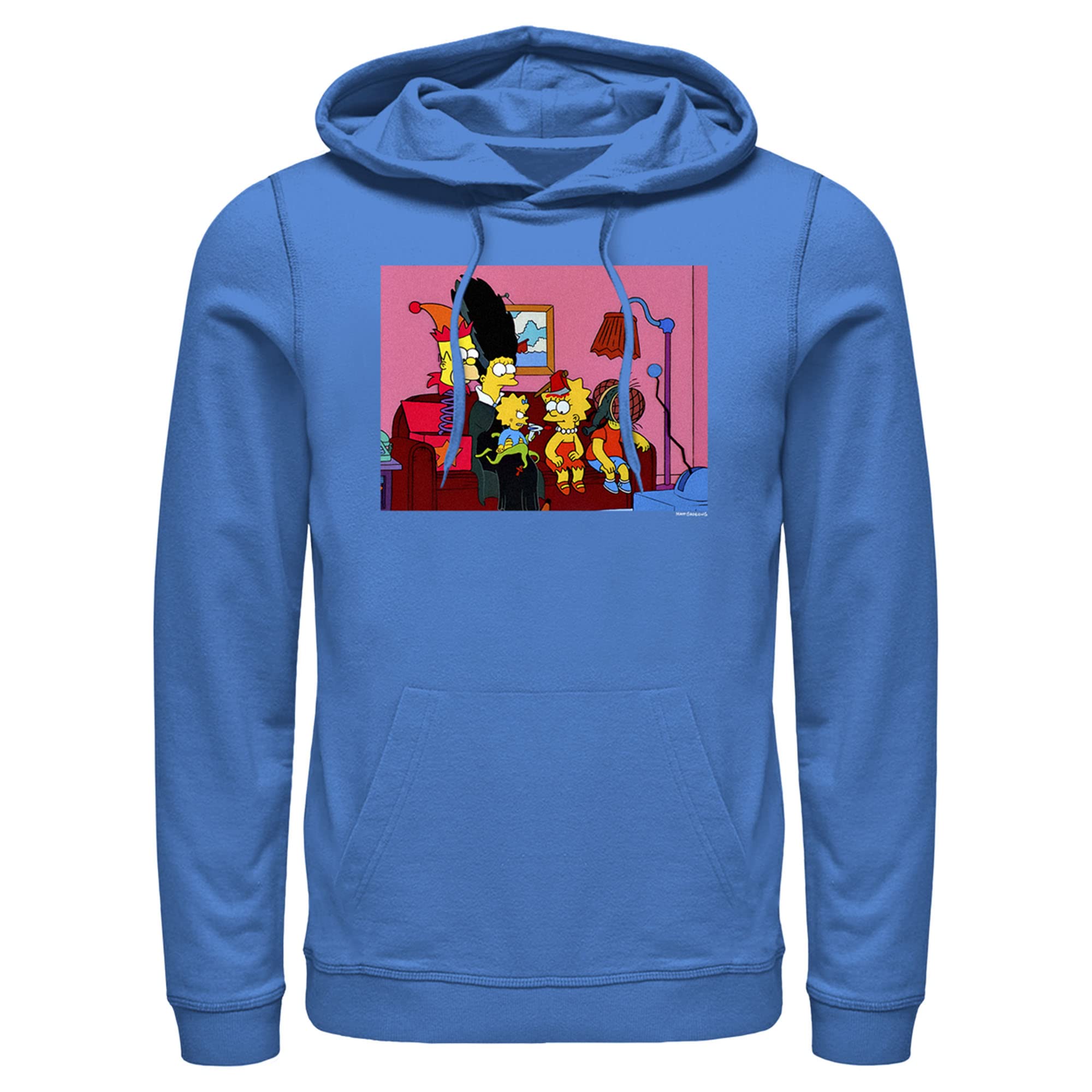 The Simpsons Horror Family Couch Pullover Hoodie for Men | Officially Licensed Cartoon Sweatshirt | Comfortable & Stylish Casual Wear for Fans, Halloween, and Lounge