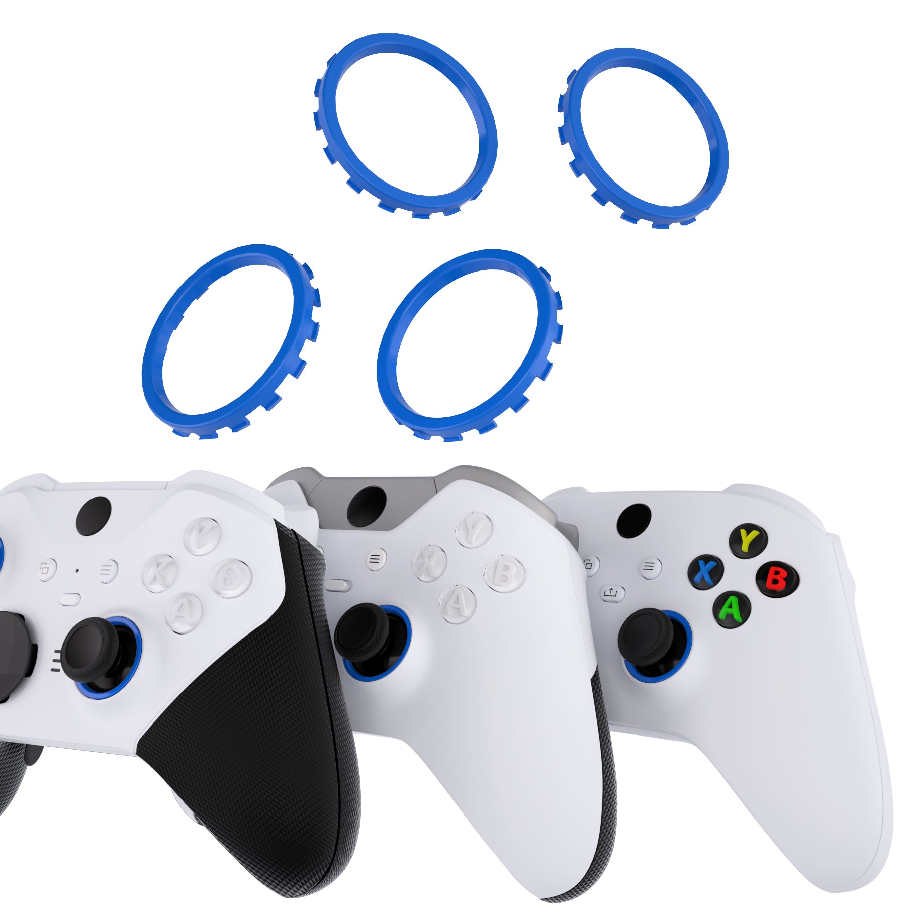 eXtremeRate Blue Custom Accent Rings for Xbox Elite Series 2 Core & Elite Series 2 Controllers | Compatible with Xbox One Elite & eXtremeRate ASR Shell for Series X/S | Gaming Accessories for Customization & Style Enhancement