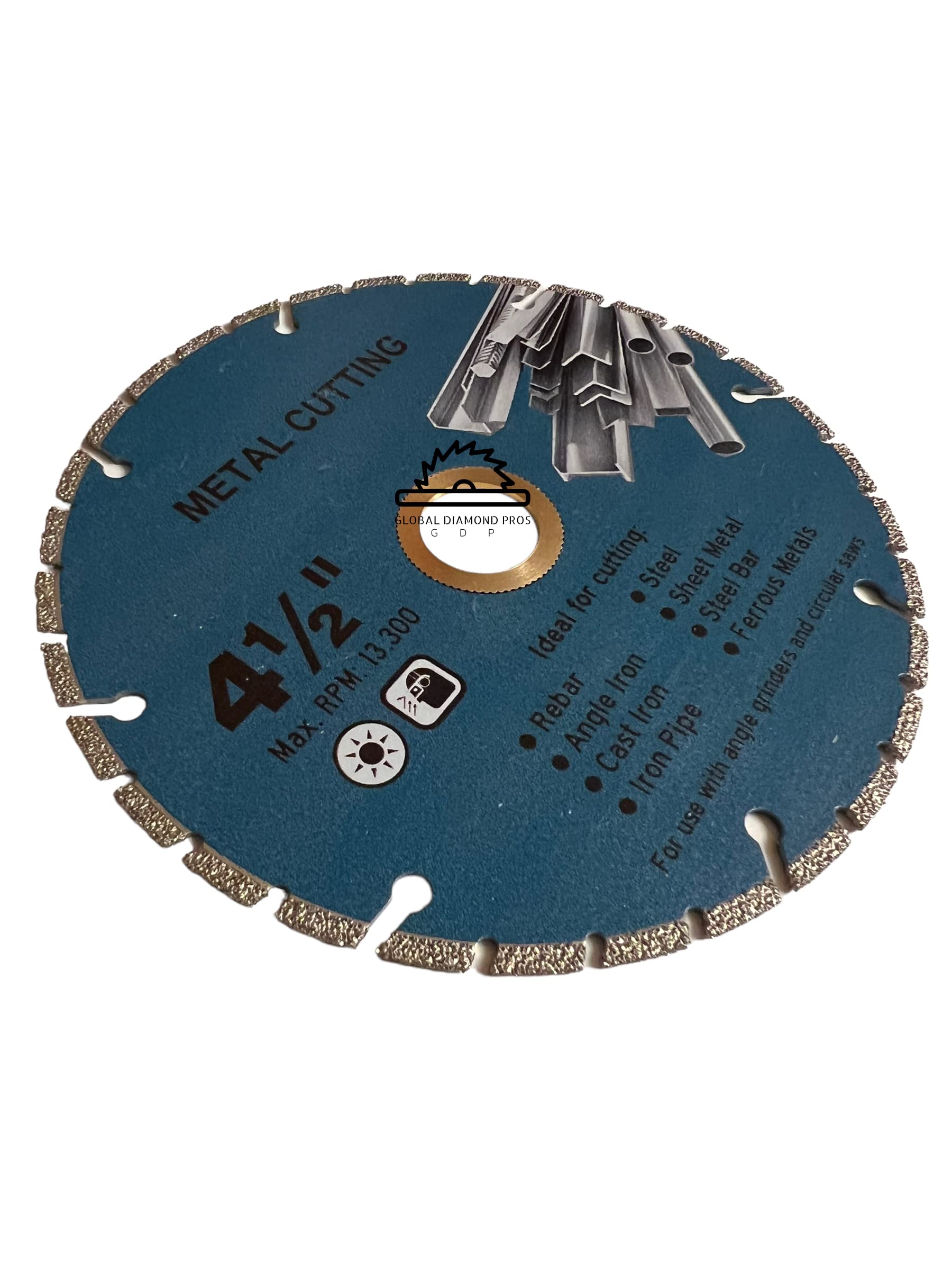 4.5 Inch Diamond Metal Cutting Blade for Angle Grinder - Cuts Rebar, Piping, Cast Iron, Steel & Ferrous Metals | Perfect for Construction, Metal Fabrication & DIY Projects