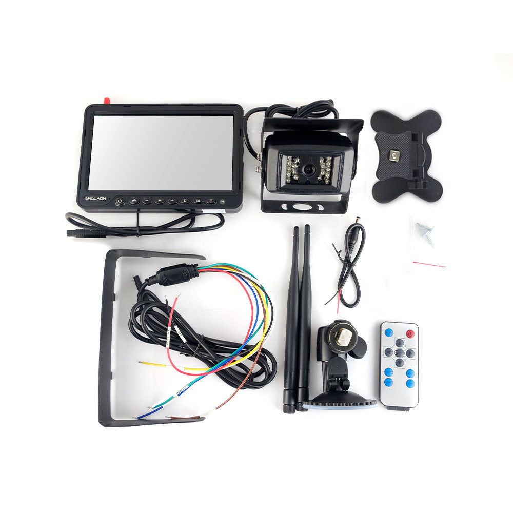 12V 48V Wireless 7 Monitor DVR System with One Reverse Camera for Trucks, RVs & Commercial Vehicles - Backup Monitoring & Parking Assistance
