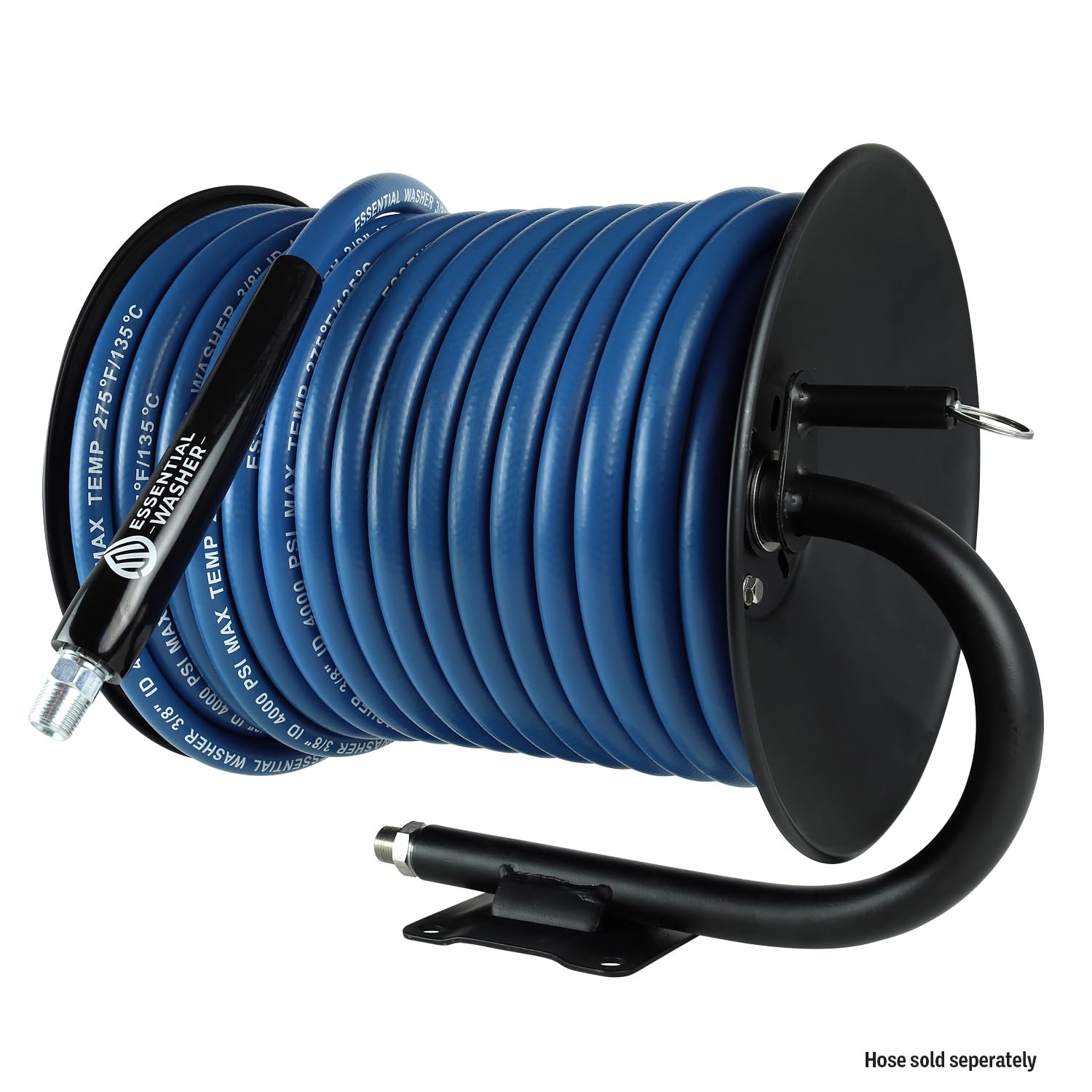 ESSENTIAL WASHER 100 FT Pressure Washer Hose Reel Kit - 4000 PSI Heavy Duty Power Washer Accessory for 3/8