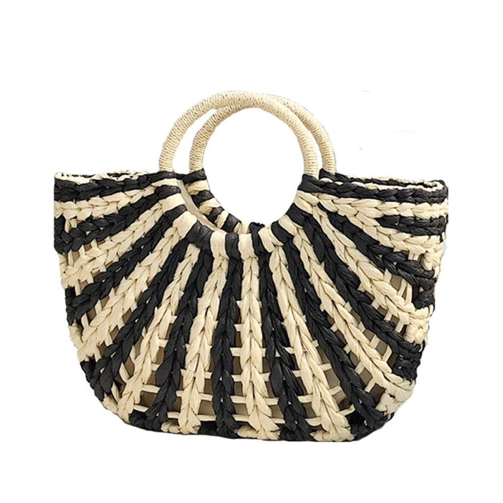Stylish Summer Beach Bag for Women - Large Straw Paper Handbag with Top Handle, Spacious Travel Tote Purse | Perfect for Beach Outings, Vacation Travel & Shopping