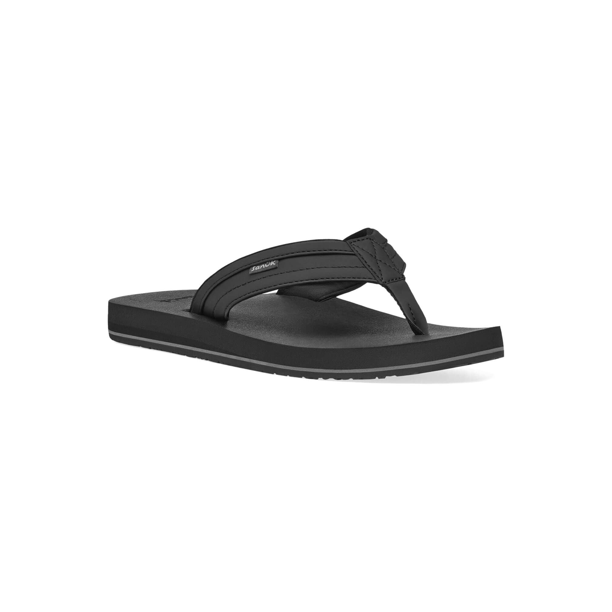 Sanuk Men's Ziggy Sandals - Comfortable Slip-On Casual Sandals for Walking & Beach | Black | Lightweight & Breathable for Summer Outdoor Activities