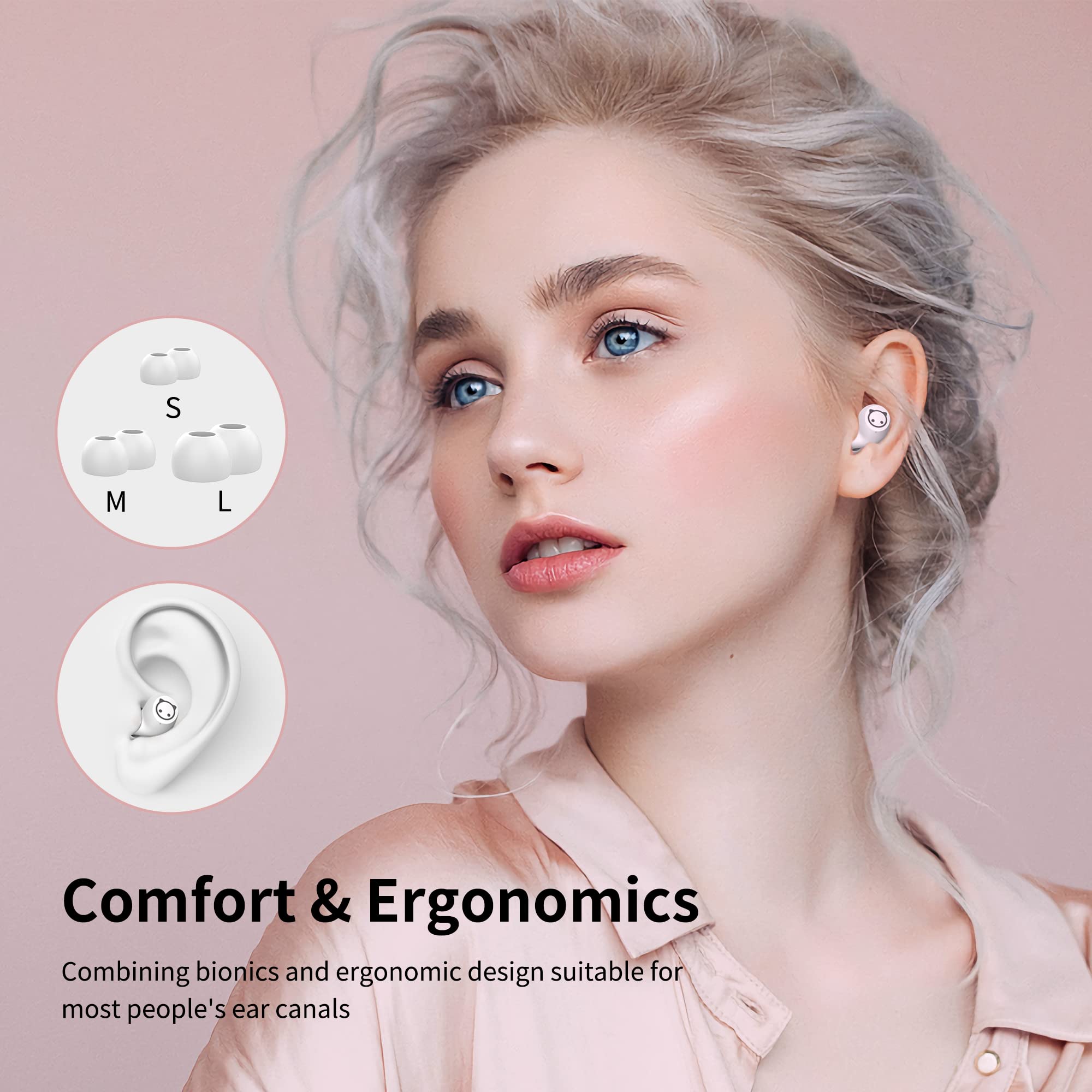 Wireless Earbuds Bluetooth 5.0 - Cute Panda Design with Built-in Mic, IPX5 Waterproof, 36H Playtime & HiFi Stereo Bass - Perfect for Sports, Workouts & Daily Use