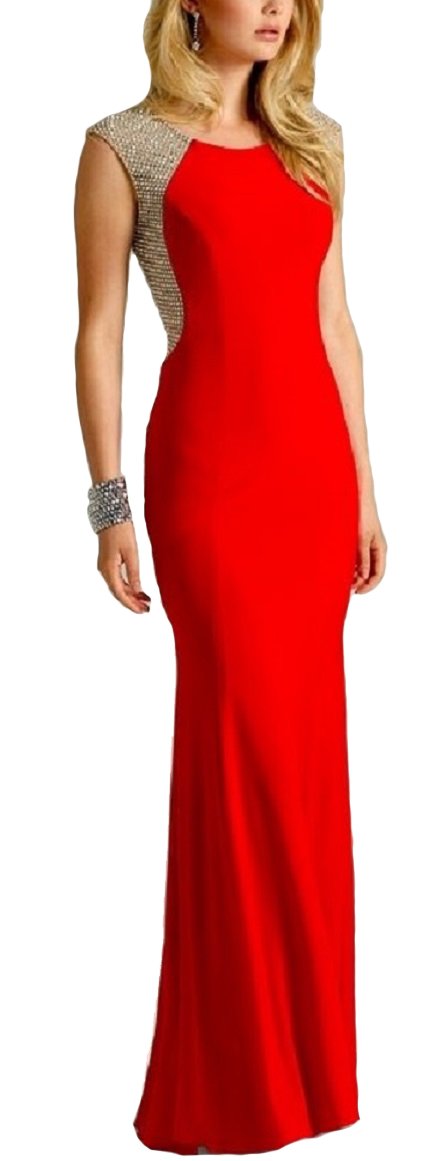 Meier Women's Sleeveless Beaded Back Prom Dress - Elegant Formal Party Gown for Evening Events, Homecoming, Cocktail Parties & Special Occasions