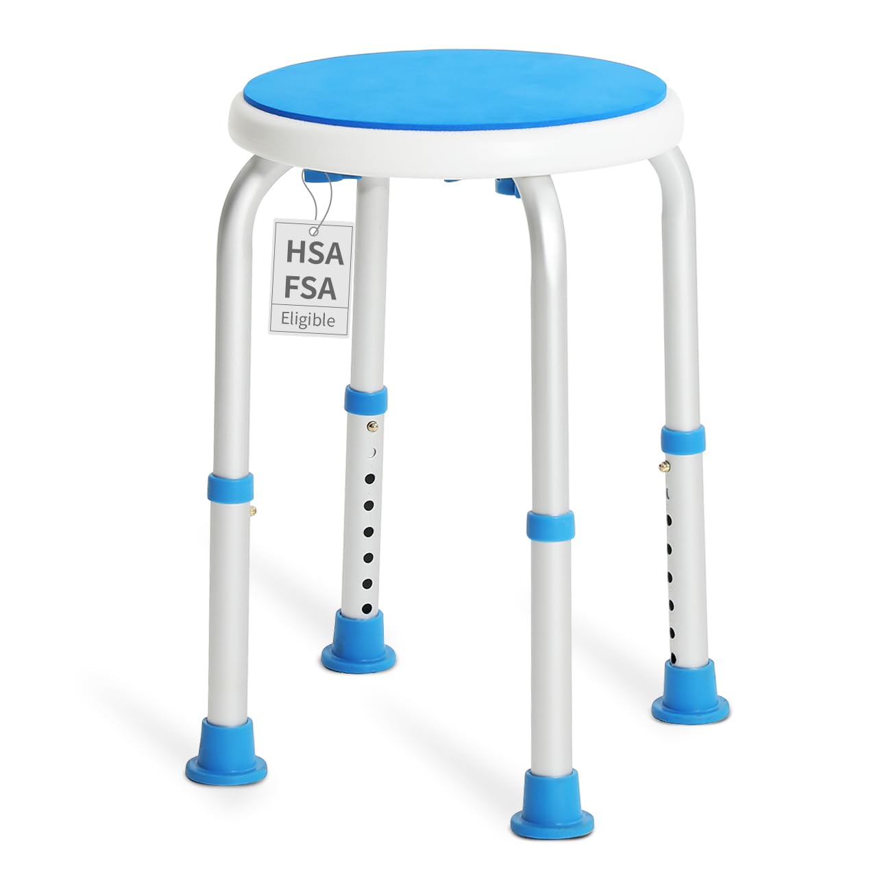Adjustable Shower Chair for Elderly & Disabled - HSA/FSA Eligible Bath Stool with Non-Slip Feet, Tool-Free Installation for Bathtub or Shower - Ideal for Seniors, Pregnant Women & Mobility Assistance