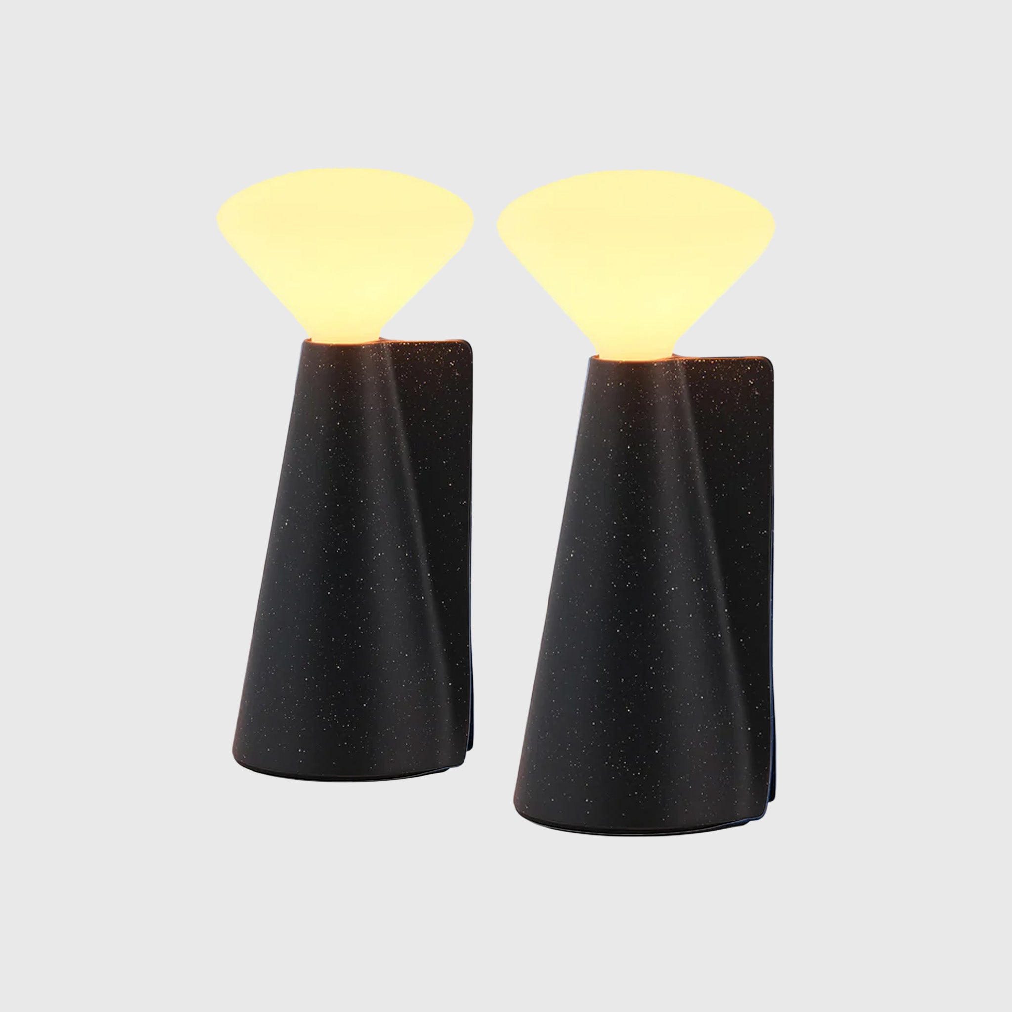 Granite Black Mantle Portable Lamp - Set of 2, Modern Table Lamps for Bedroom, Living Room, Office & Outdoor Decor