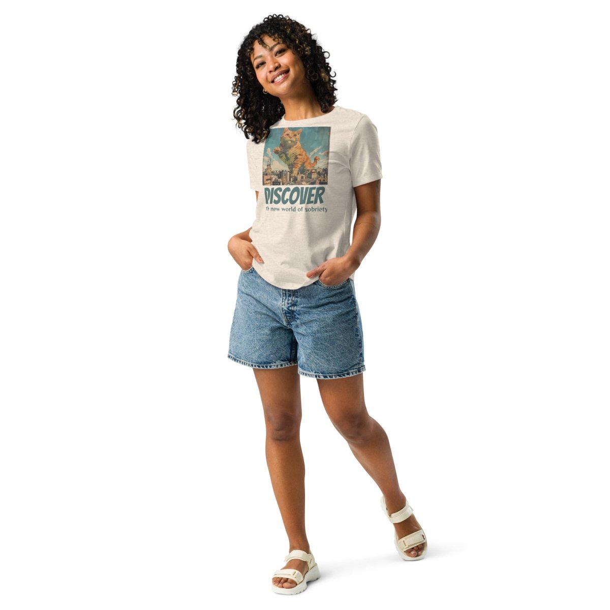 Urban Sobriety Safari Women's Relaxed T-Shirt - Sobervation Discovery Line - Casual Streetwear for Everyday Comfort & Adventure