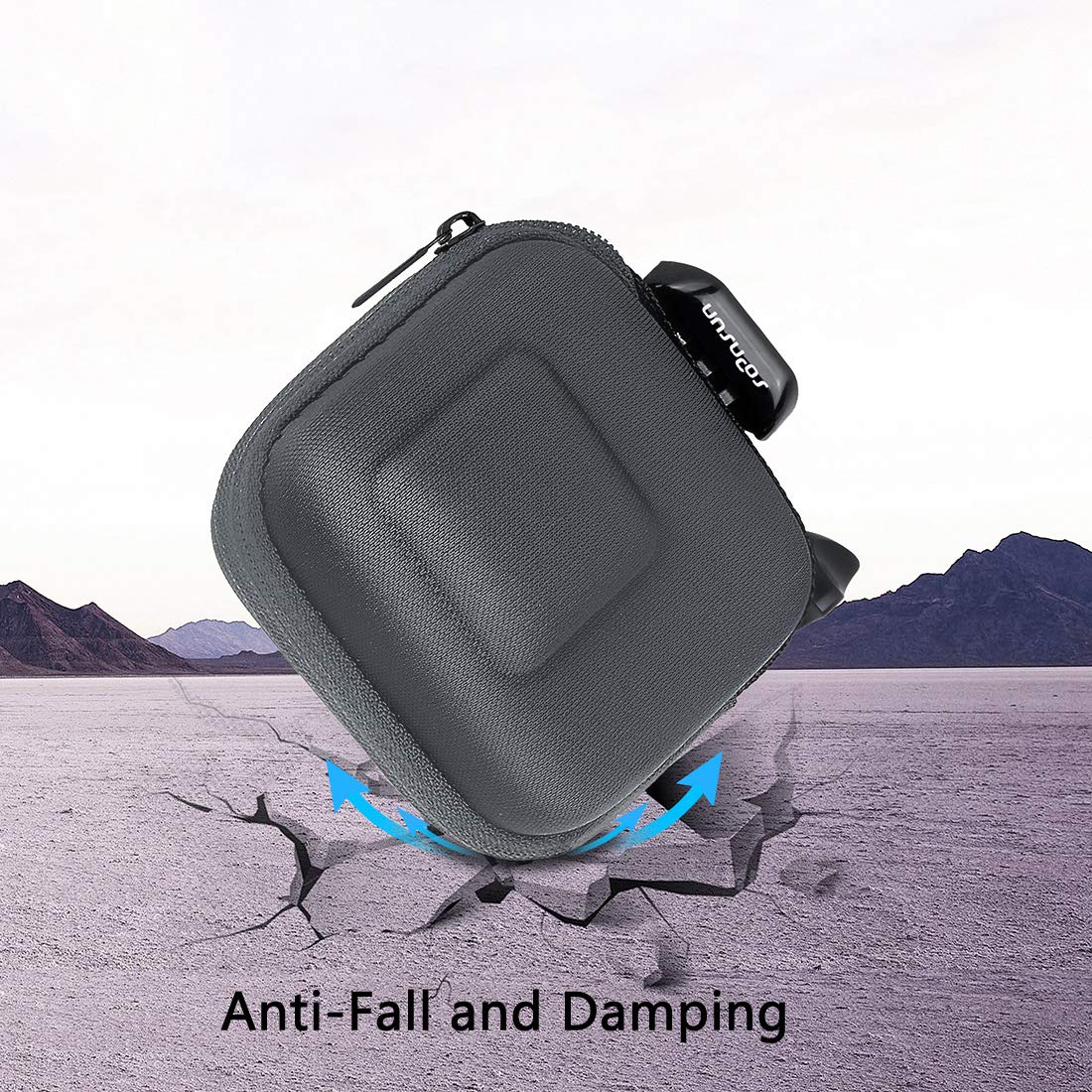 SOONSUN Waterproof Hard Carrying Case for GoPro Hero 5 6 7 Black - Compact Semi-Rigid Protective Shell Travel Storage Bag for GoPro Cameras - Perfect for Hiking, Travel & Outdoor Adventures