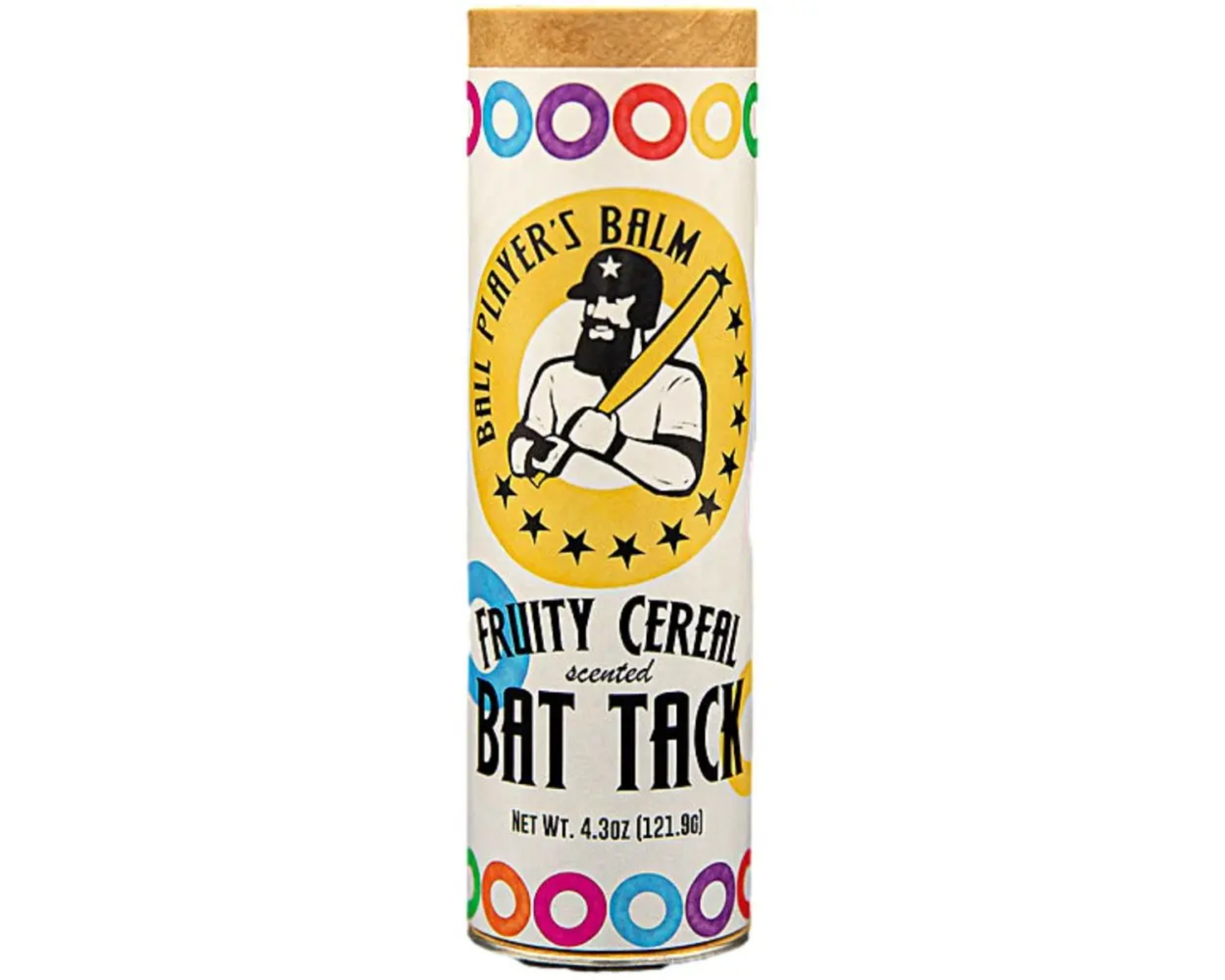 **Ball Player's Balm - Fruity Cereal Scented Bat Grip Enhancer | Non-Slip Batting Glove Grip | Perfect for Baseball & Softball Players**    *(Use Case: Enhances grip and control during games, reduces bat slippage, ideal for competitive and recreational baseball/softball players.)*