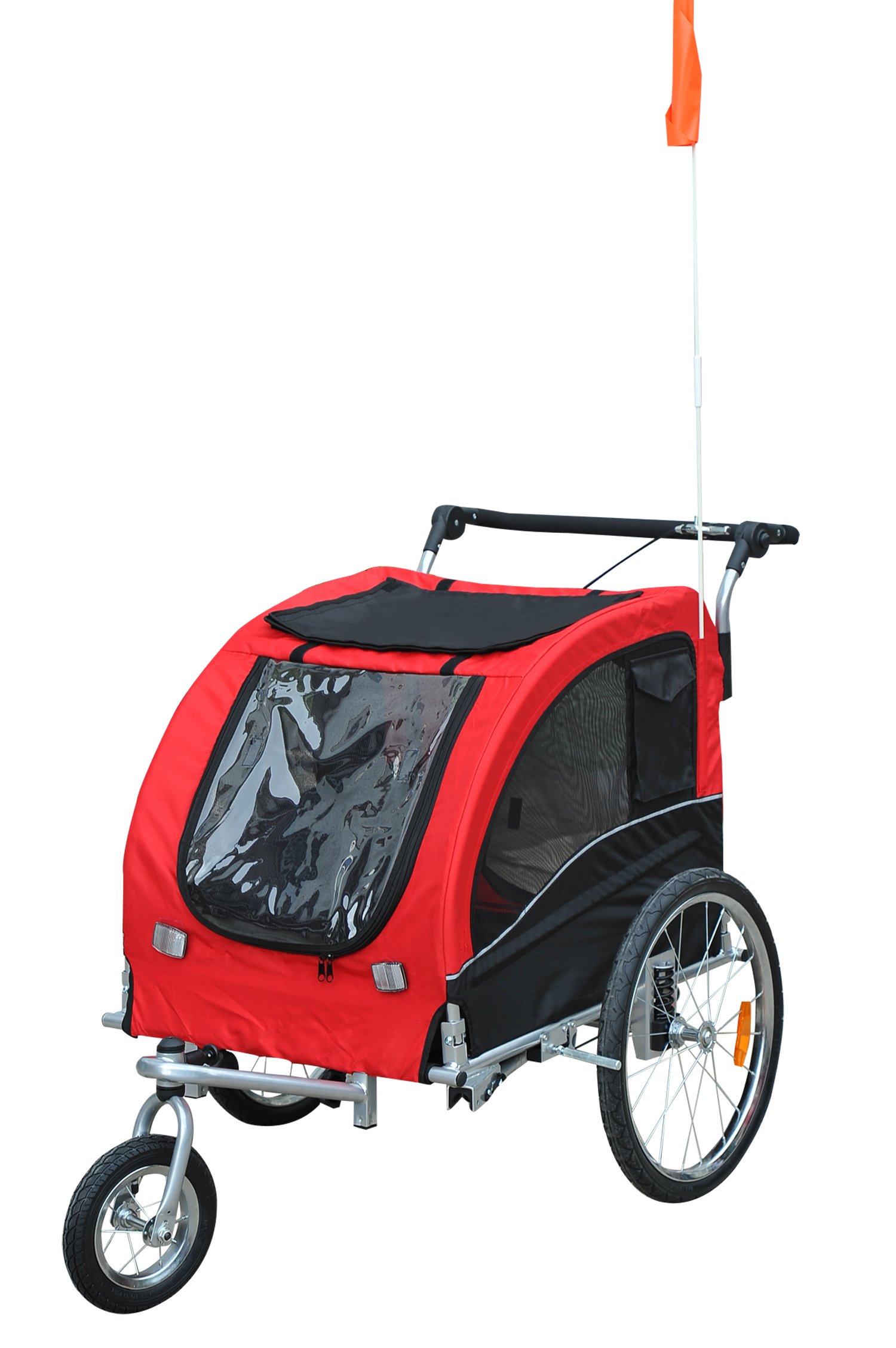 Tenive PU Waterproof Folding Pet Trailer for Cats & Dogs with Suspension System - Perfect for Travel, Camping & Outdoor Adventures