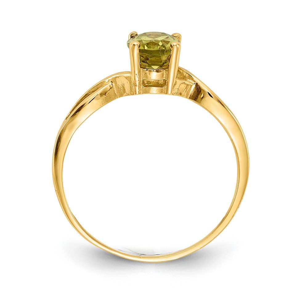 14K Yellow Gold Peridot Ring for Women - Dainty & Elegant Birthstone Jewelry - Perfect for Gifts, Anniversaries, and Everyday Wear
