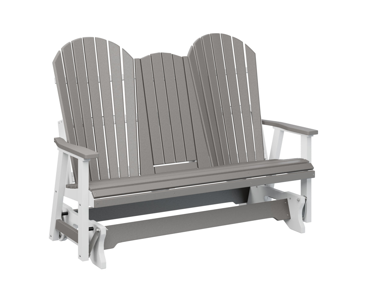 Berlin Gardens Comfo Back 3-Seat Glider Bench with Console - Outdoor Patio Furniture for Relaxing in Garden, Deck, or Backyard