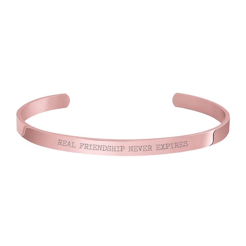 Custom Engraved Cuff Bracelets with Inspirational Messages - Motivational Jewelry Gift for Women, Men, Couples & Friends - Personalized Name Cuff Bracelet for Anniversary, Birthday & Everyday Wear