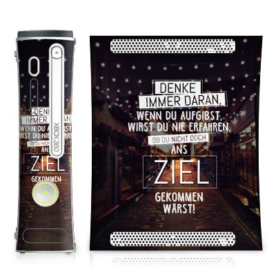 DeinDesign Skin Compatible with Microsoft Xbox 360 - Protective Vinyl Sticker with Motivational Fitness Quotes | Perfect for Gaming Setups & Workout Spaces