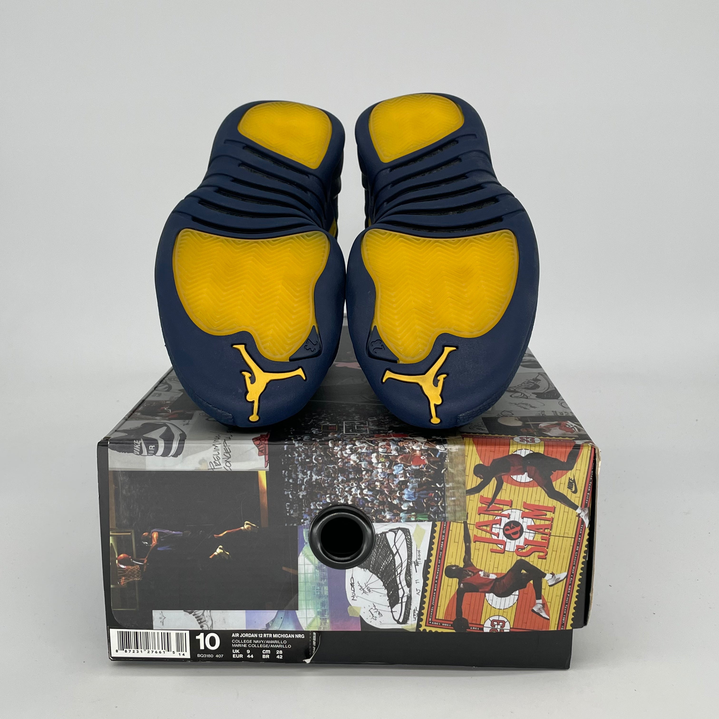 AIR JORDAN 12 Michigan Basketball Shoes - Men's Size 10/Women's Size 11.5 (BQ3180-407) - Retro Sneakers for Sports, Casual Wear & Sneaker Collection