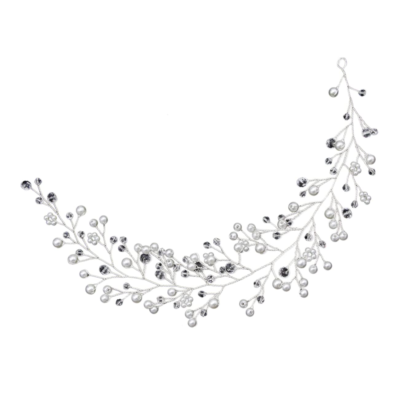 Pearl Headband for Brides - Wedding Hair Accessories for Women & Braids - Elegant Rhinestone Headdress
