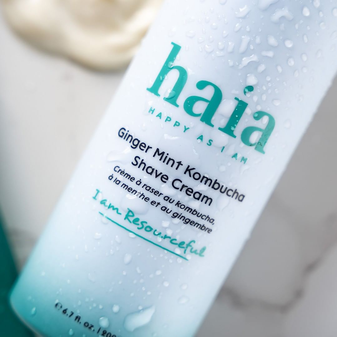 Haia Resourceful Ginger Mint Kombucha Shave Cream for Men - Organic Soothing Shaving Cream for Sensitive Skin - Perfect for Daily Shaving Routine & Post-Shave Care
