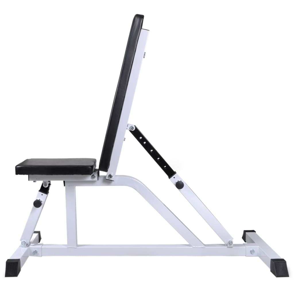 vidaXL Adjustable Weight Bench with Barbell & Dumbbell Set (60.5 kg) - Home Gym Equipment for Strength Training & Bodybuilding