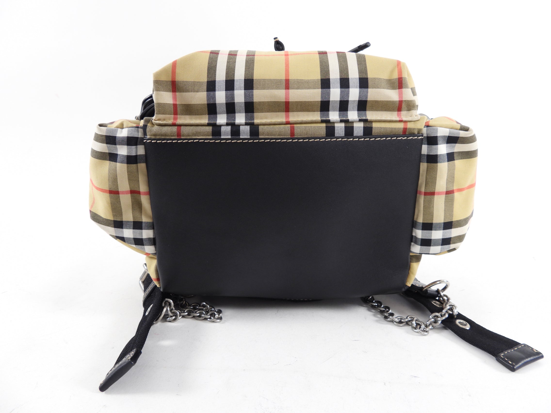 Burberry Large Check Fabric and Leather Backpack for Women & Men - Stylish Designer Travel Backpack for Work, School & Daily Commute