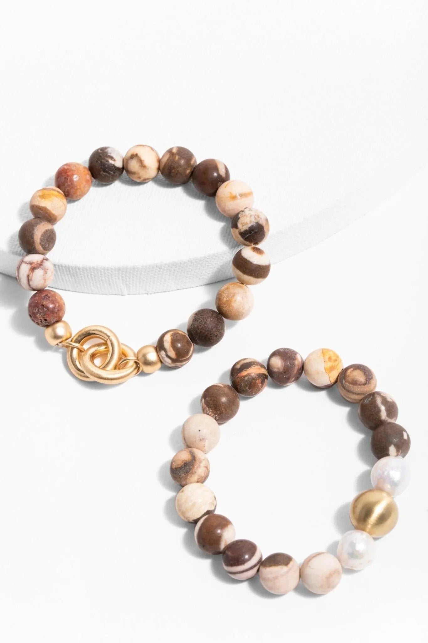 Natural Stone Pearl Stretch Bracelet Set for Women - Boho Beaded Jewelry for Casual Wear, Parties & Gifts | Adjustable Elastic Wristband