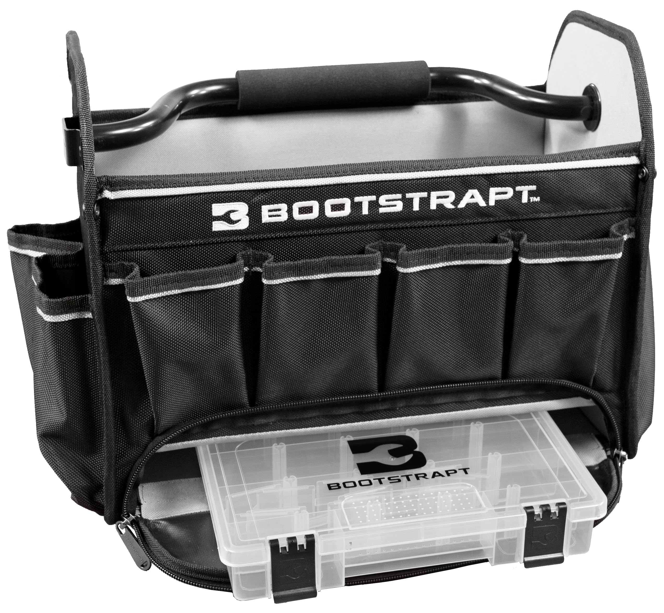 15 Inch Contractor's Tote Bag with Built-in Parts Organizer - Heavy Duty Tool Storage for Construction, Plumbing & Electrical Work On-Site