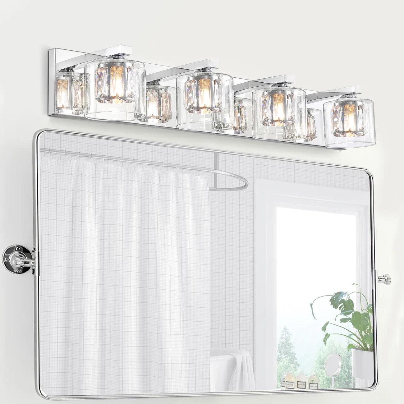 Kolt Modern 4-Light Bathroom Vanity Light Fixture - Brushed Nickel Finish for Bathroom Mirror Lighting, Perfect for Modern Home Decor and Vanity Makeup Area