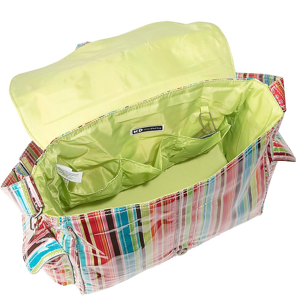 Kalencom Laminated Buckle Bag - Waterproof Crossbody Purse for Women, Toile Chocolate/Blue Pattern - Perfect for Travel, Shopping & Everyday Use