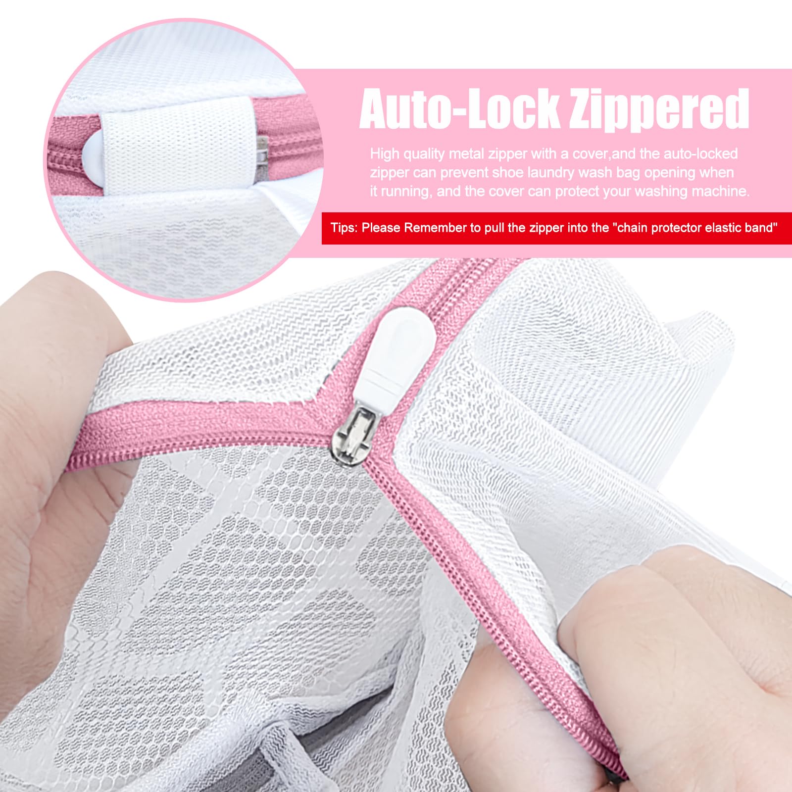 Washing Machine Shoe Bags for Sneakers & Bras - Laundry Mesh Bags for Shoes Up to Size 13 - Protect Footwear & Delicates in Washer & Dryer - Perfect for Gym, Travel & Home Laundry Care
