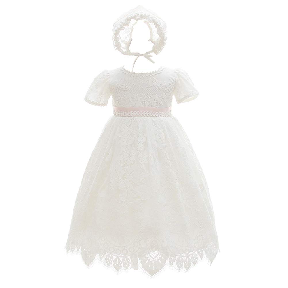Baby Girl Christening Dress - White Baptism Gown for Dedication & Blessing Ceremonies - Elegant Flower Girl Dress for Special Occasions - Perfect for Church Events, First Communion & Photoshoots