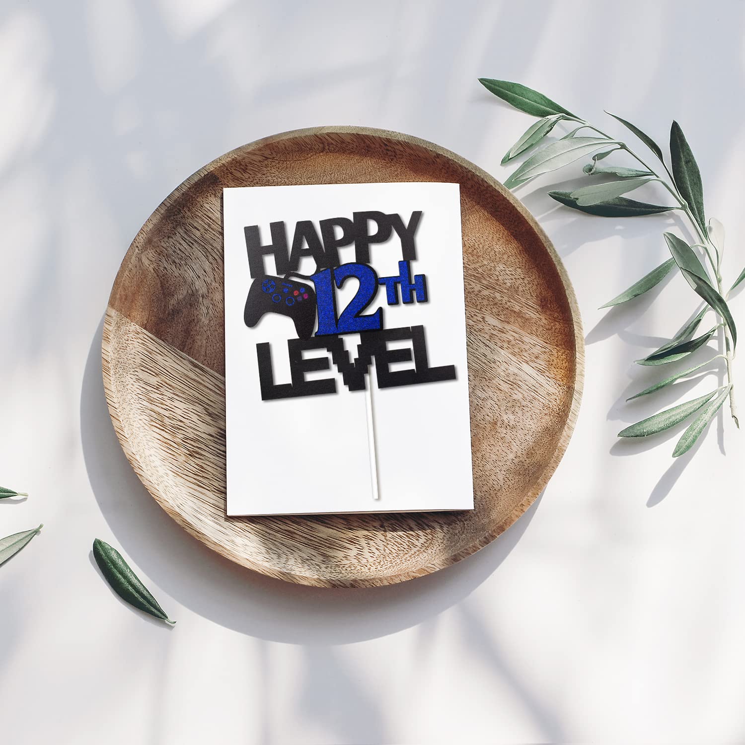 Happy 12th Birthday Video Game Cake Topper - Glitter Gamer Level 12 Unlocked Party Decoration for Gaming Themed Cakes - Perfect for Birthday Parties, Gaming Celebrations & Streamer Events
