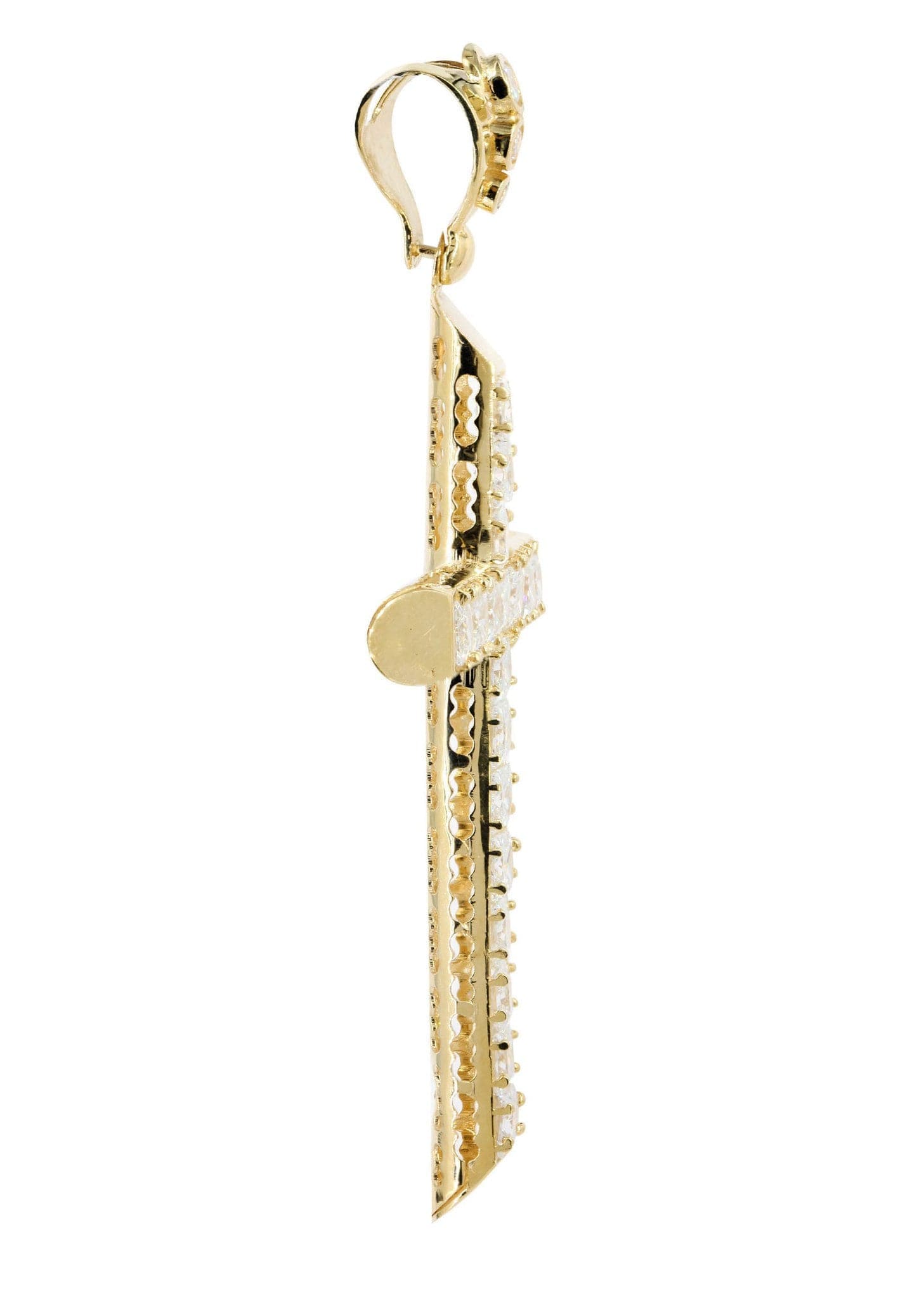 10K Gold Cross Pendant Necklace - 15.5 Grams Solid Gold Religious Jewelry for Men & Women - Perfect for Gifts, Baptism, First Communion & Everyday Wear