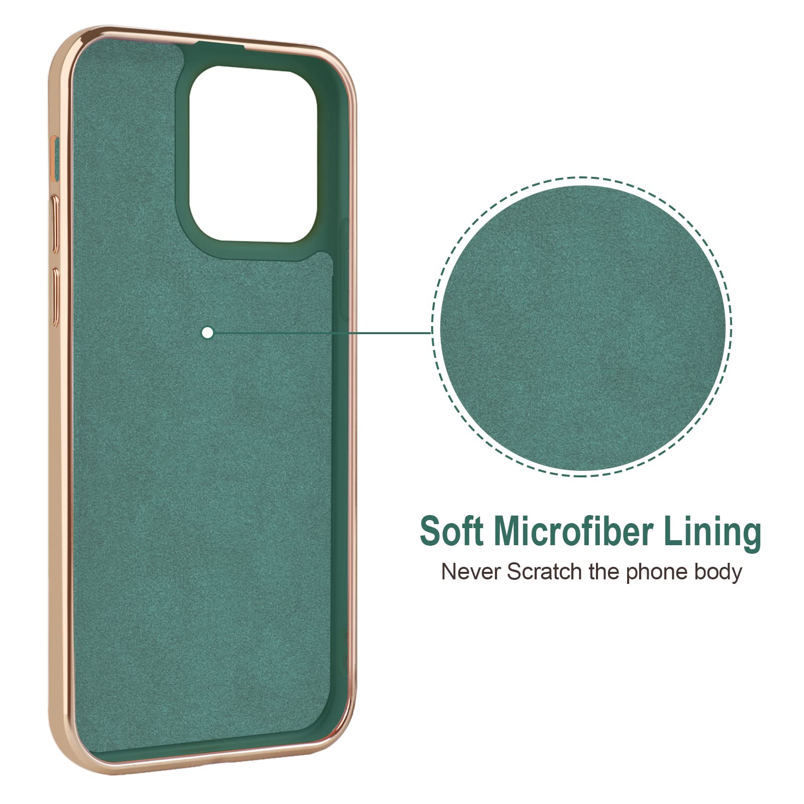 Hython Magnetic Phone Case for iPhone 13 Pro - 360° Rotatable Ring Stand with Kickstand, Rose Gold Plated Edge, Slim Flexible TPU Cover (Green) - Perfect for Hands-Free Viewing, Car Mounting & Everyday Protection