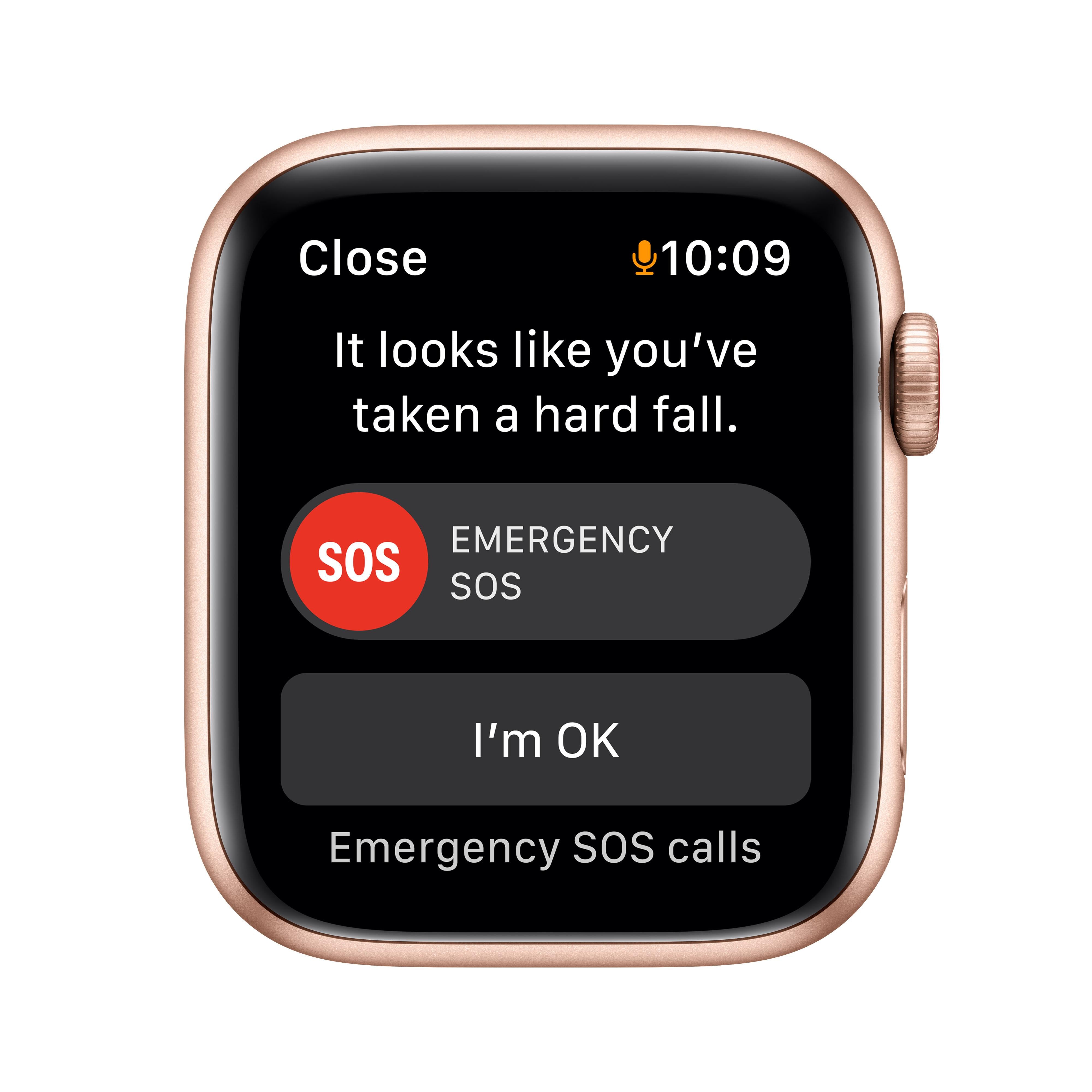 Apple Watch SE (GPS + Cellular) 44mm Gold Aluminum Case with Cornflower/White Sport Loop - Perfect for Fitness Tracking & Everyday Wear