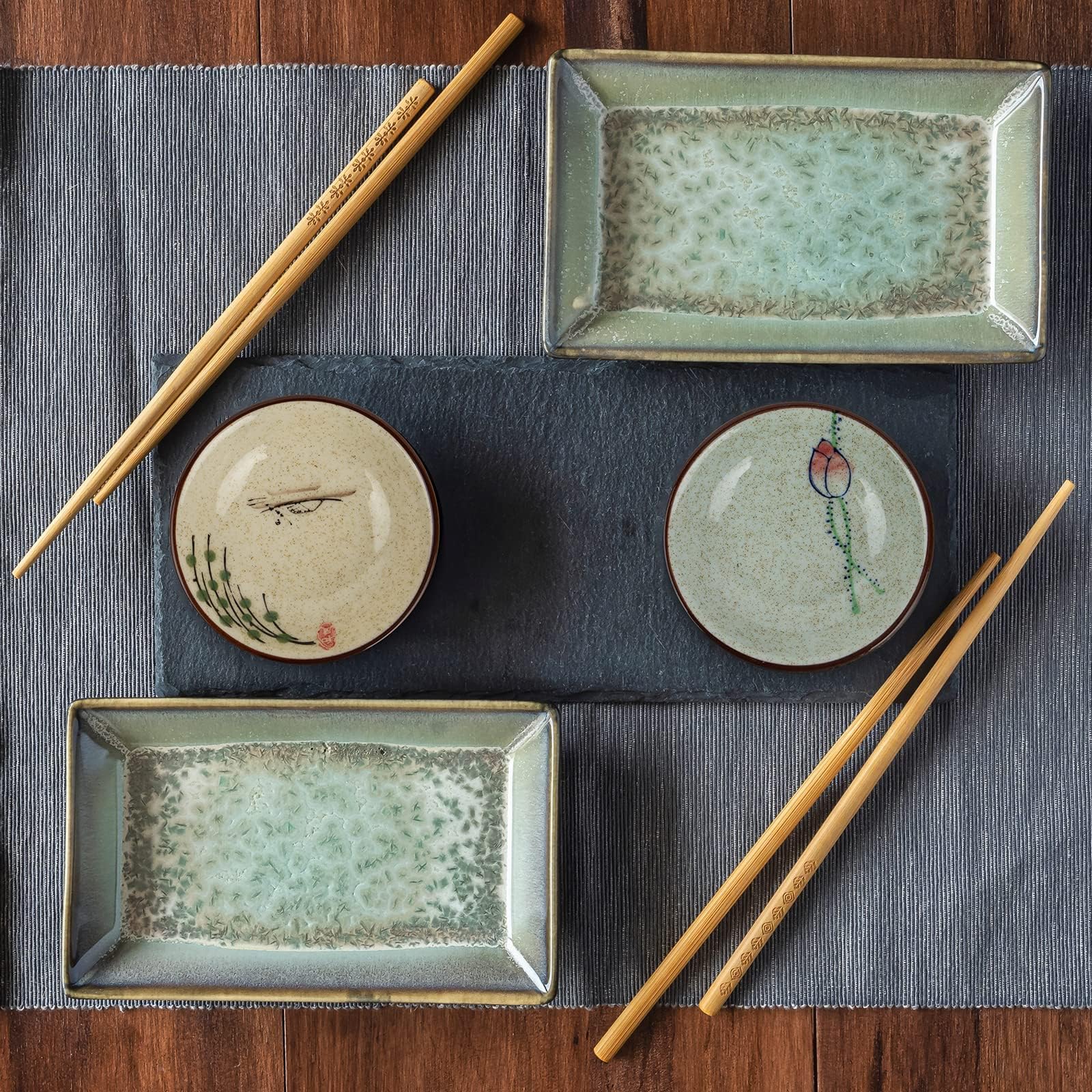 Clothmile 4 Inch 6-Piece Japanese Retro Ceramic Dipping Bowls - Authentic Asian Style Sauce Dishes for Sushi, Soy Sauce, Snacks & Kitchen Prep - Perfect for Ramen, Dumplings & Home Dining