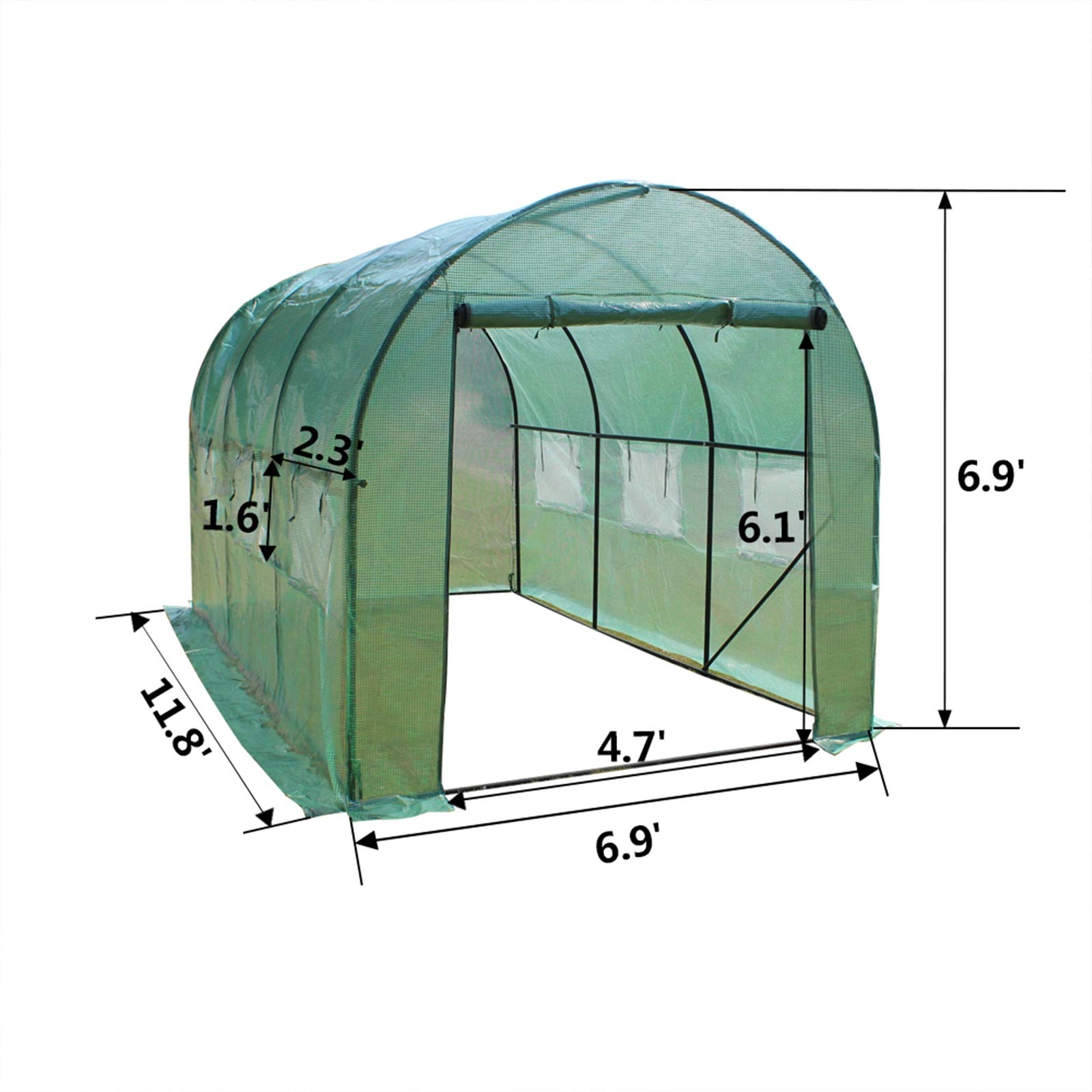 GT2-LC 12'x7'x7 Heavy Duty Greenhouse Tent for Plants & Gardening - Durable Outdoor Garden Dome for Seed Starting, Plant Protection & Year-Round Growing