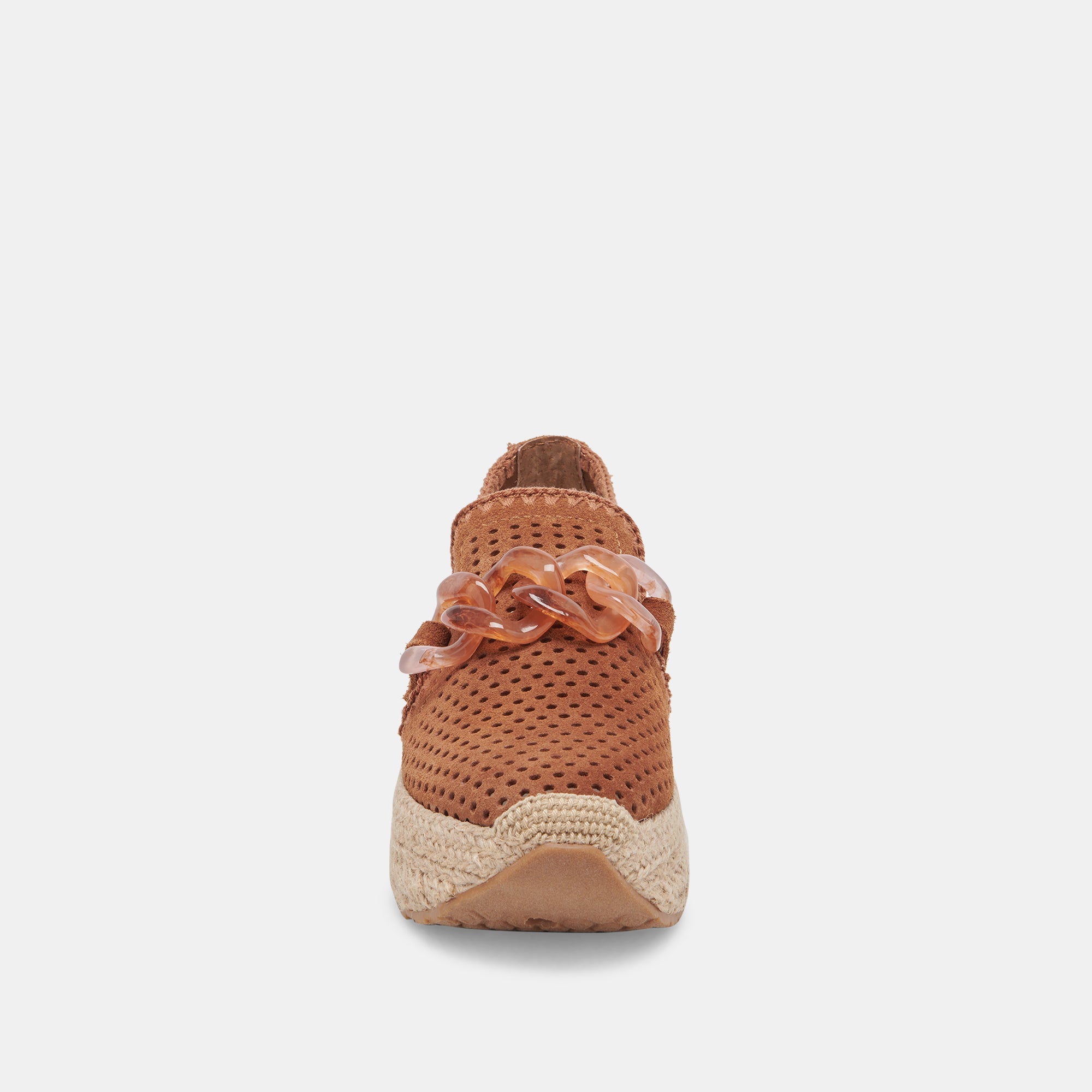 Jhenee Women's Espadrille Sneakers in Pecan - Perforated Suede Comfort Shoes for Casual Wear & Summer Outfits