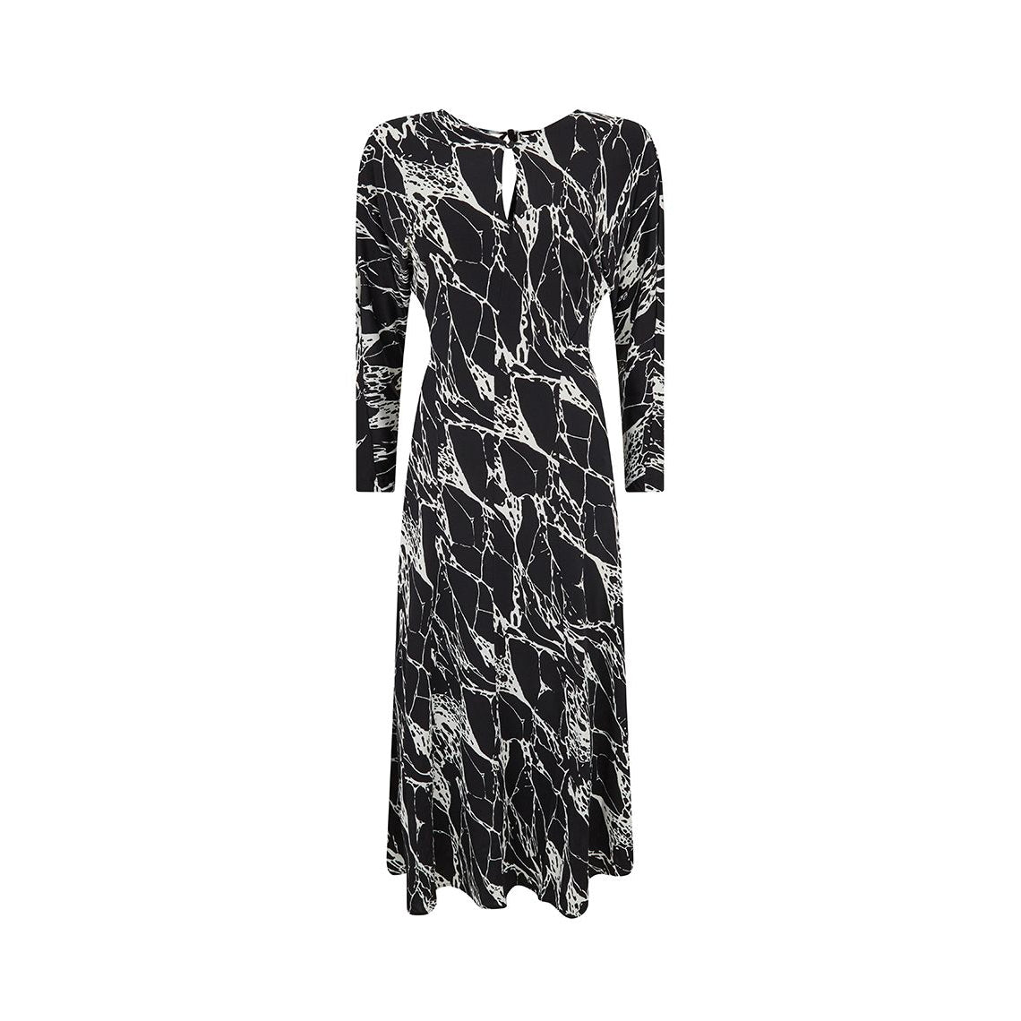 Elegant Marble Print Long Dress for Women - Stylish Maxi Dress for Casual, Party & Evening Wear