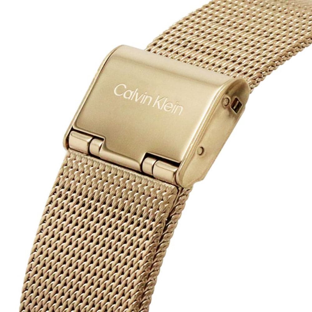 Calvin Klein Chronograph Rose Gold Milanese Strap Women's Watch 25200102 - Elegant Dress Watch for Women, Perfect for Business, Parties & Special Occasions