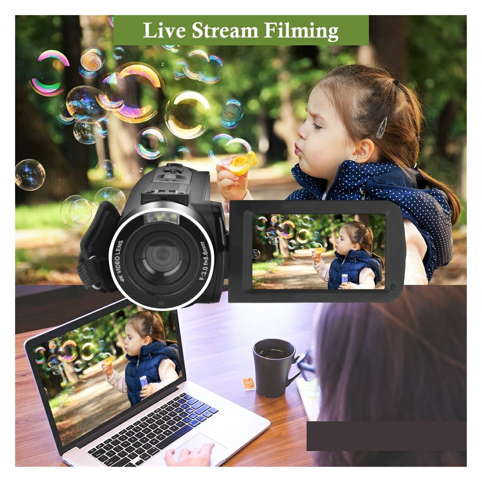 BODORME 4K Night Vision Camera with Infrared, Slow Motion & Loop Recording - 64GB SD Card Included - Perfect for Vlogging, Home Security, and Outdoor Adventures