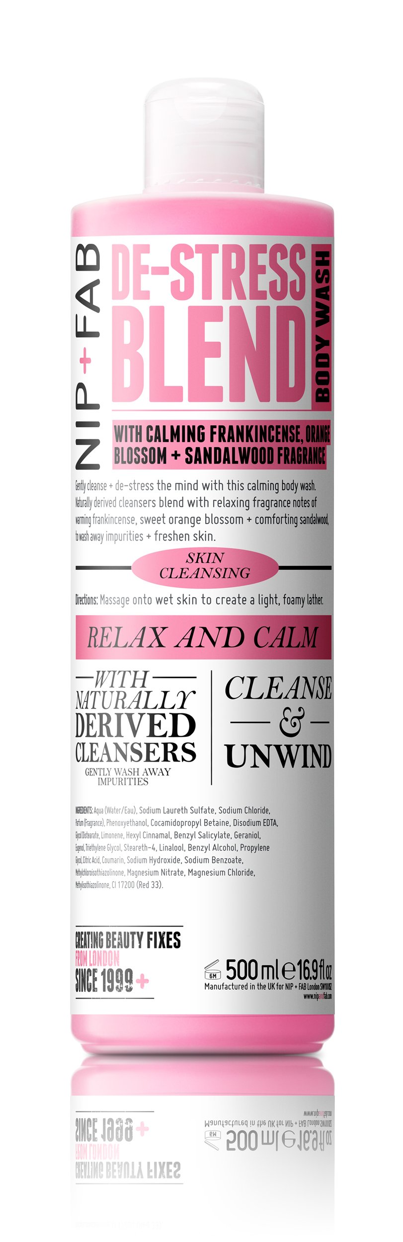 Nip + Fab Destress Blend Body Wash - 17 Ounce | Relaxing Aromatherapy Shower Gel for Stress Relief & Hydration | Perfect for Daily Use & Spa Nights